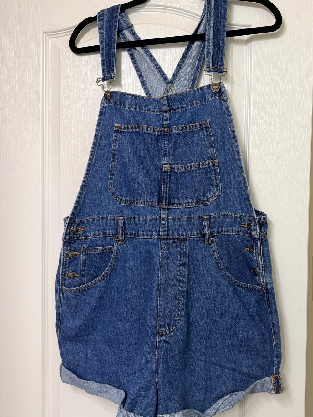 Free People WE THE FREE Denim Short Overalls